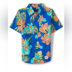 Boys size 5/6 Tropical poplin shirt